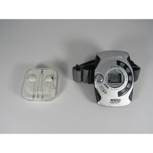 Panasonic RF-SW100 Radio Tuner Digital Silver FM-AM Portable Shockwave & Earbuds